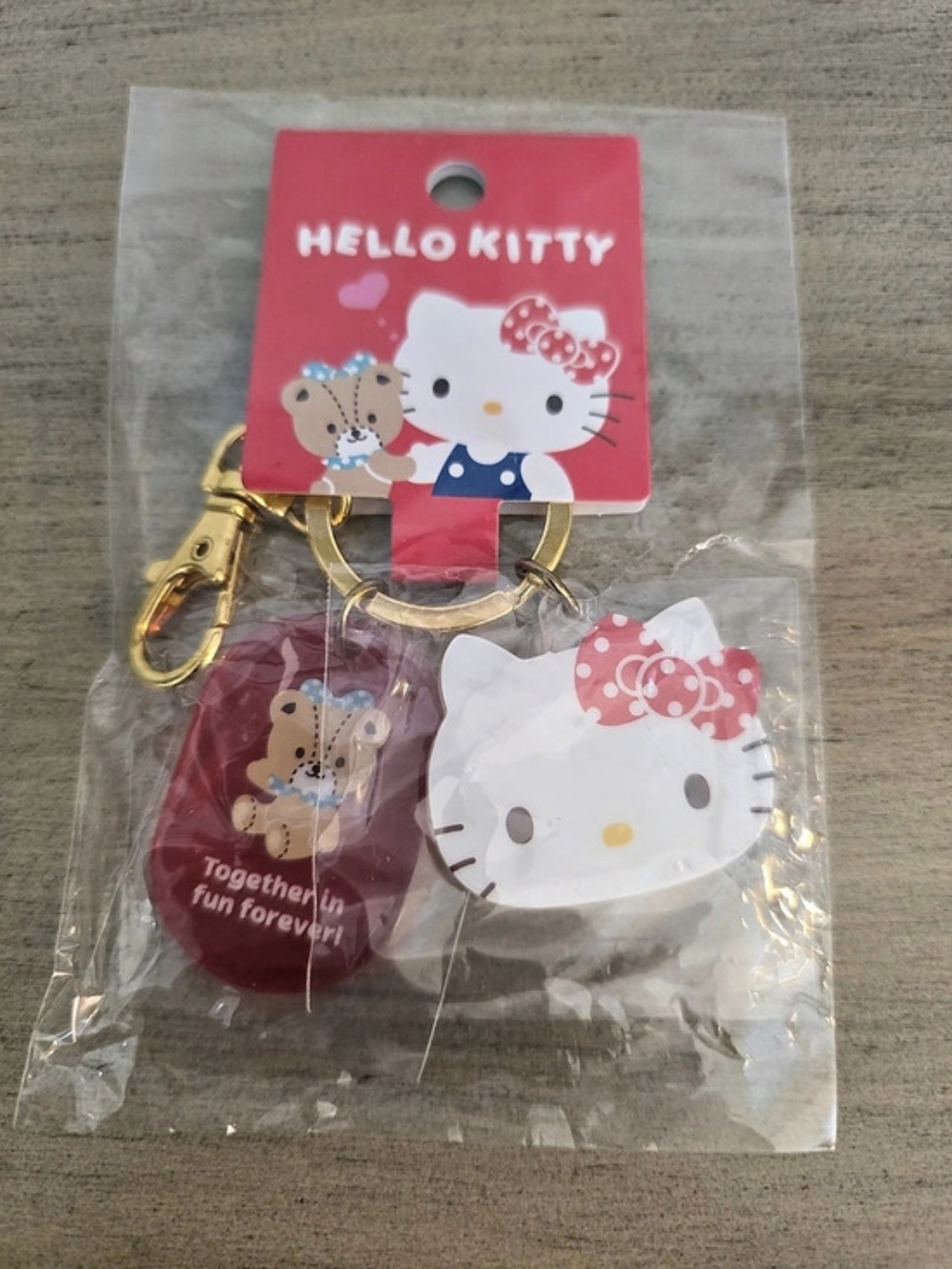 Sanrio Hello Kitty & My Melody keychain set Red & White NWT Keychain Set